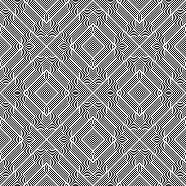 Diseño inconsútil patrón geométrico monocromo — Vector de stock