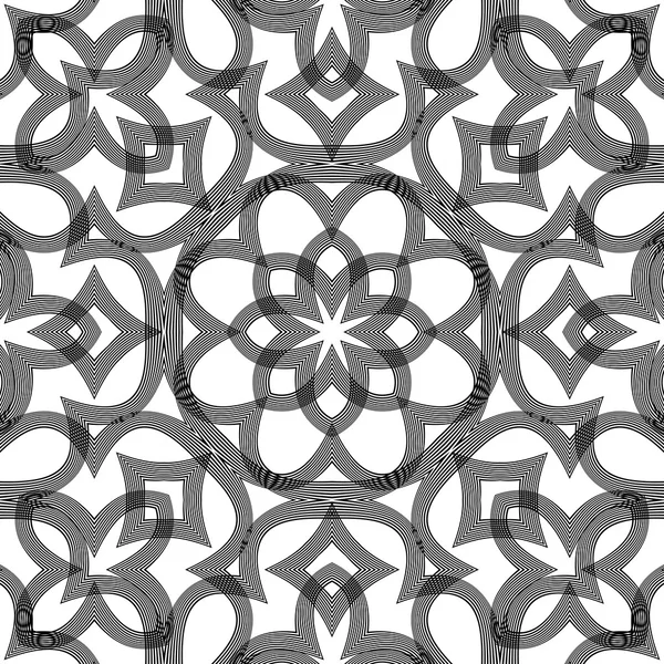 Дизайн бесшовного монохромного декоративного узора — стоковый вектор