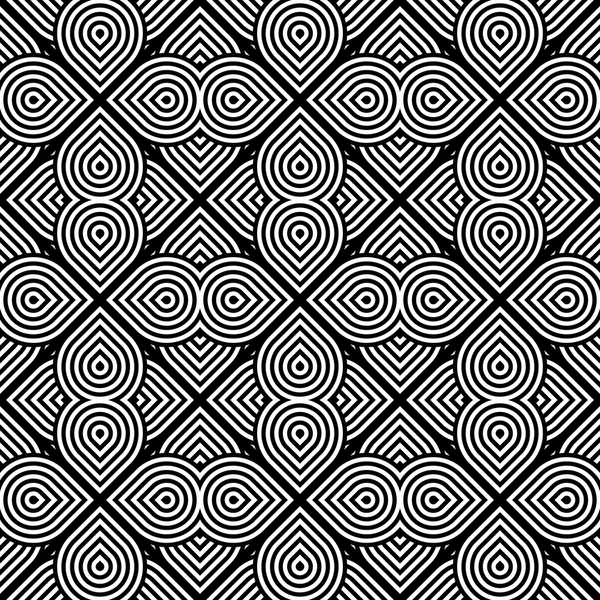 Diseño inconsútil patrón geométrico monocromo — Vector de stock