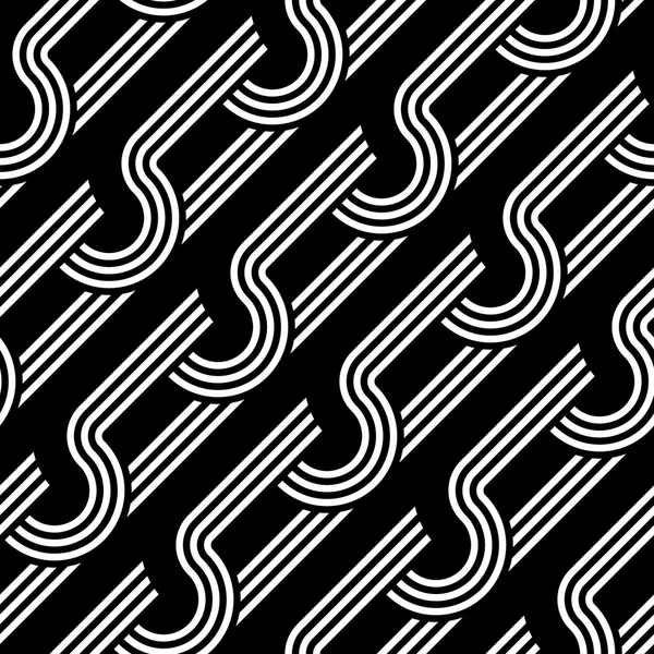 Design motif entrelacé monochrome sans couture — Image vectorielle