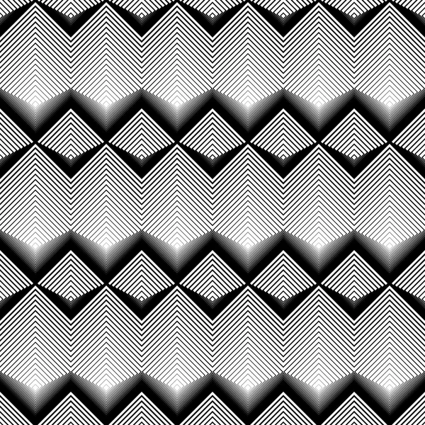 Design seamless monochrome zigzag pattern. — Stock Vector