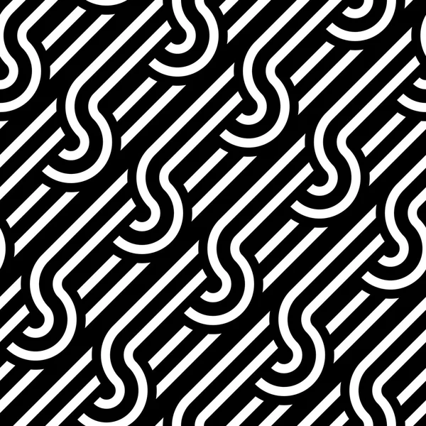 Design motif entrelacé monochrome sans couture — Image vectorielle