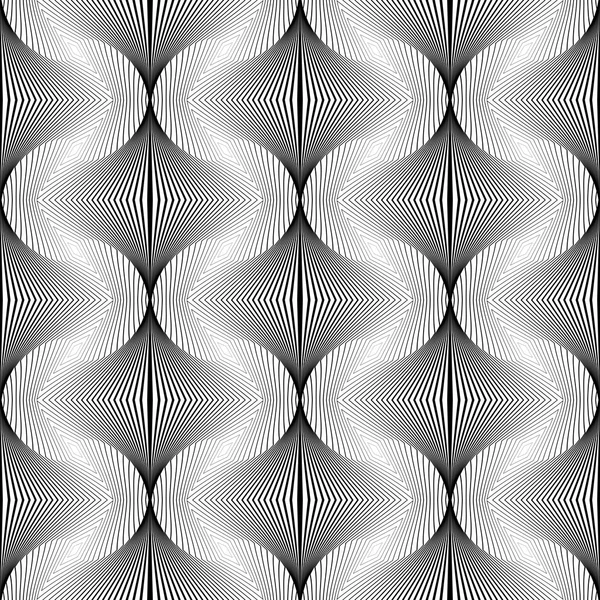 Design seamless monochrome waving decorative pattern — Stock Vector