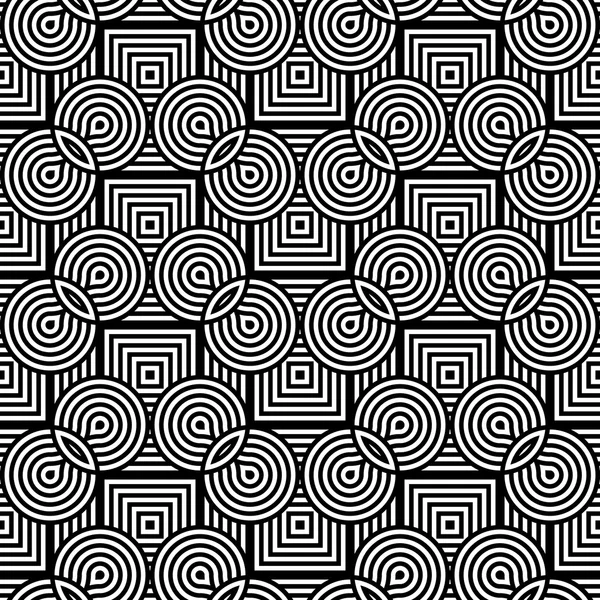 Diseño inconsútil patrón geométrico monocromo — Vector de stock