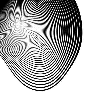 Monokrom çizgili illüzyon arka planı tasarla. Soyut zemin. Vektör sanatı illüstrasyonu