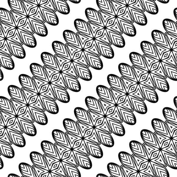 Ontwerp Naadloos Decoratief Patroon Abstracte Monochrome Kanten Achtergrond Vectorkunst — Stockvector