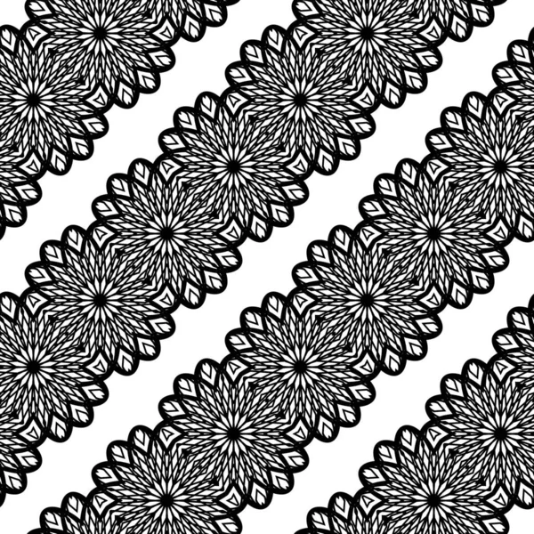 Design Senza Soluzione Continuità Modello Decorativo Astratto Sfondo Pizzo Monocromatico — Vettoriale Stock