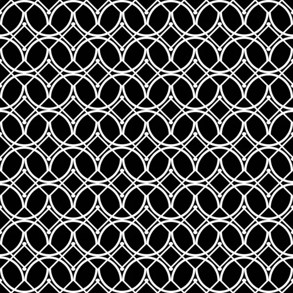 Entwerfen Sie Nahtlose Gittermuster Abstrakter Monochromer Geometrischer Hintergrund Vektorkunst — Stockvektor