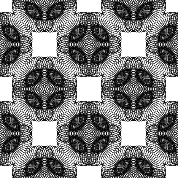 Ontwerp Naadloos Decoratief Patroon Abstracte Monochrome Kanten Achtergrond Vectorkunst — Stockvector