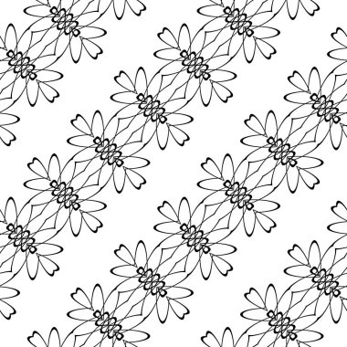 Dekoratif desenli tasarım. Soyut monokrom dantelli arka plan. Vektör sanatı