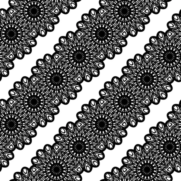 Design Seamless Decorative Pattern Abstract Monochrome Lacy Background Vector Art — Stock Vector