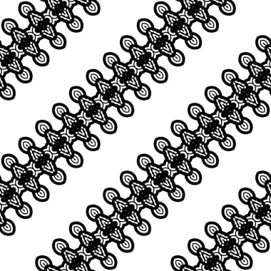 Dekoratif desenli tasarım. Soyut monokrom dantelli arka plan. Vektör sanatı