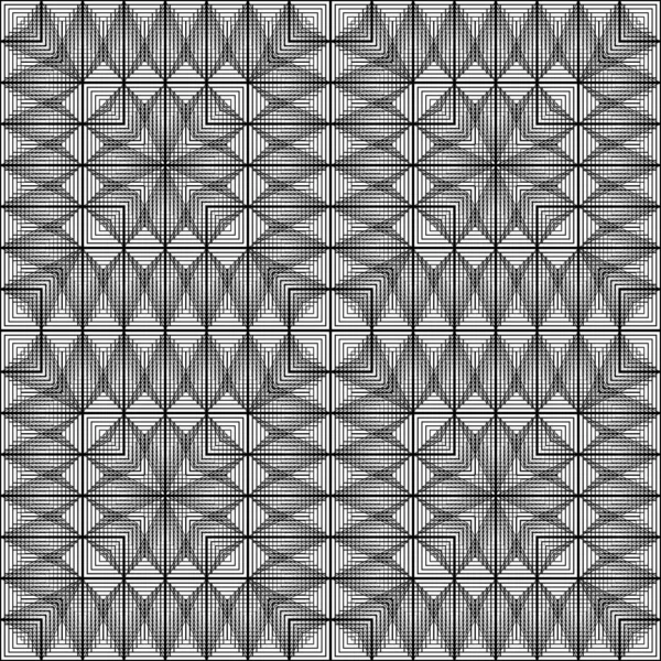 Diseño Patrón Geométrico Sin Costuras Fondo Encaje Monocromo Abstracto Arte — Vector de stock