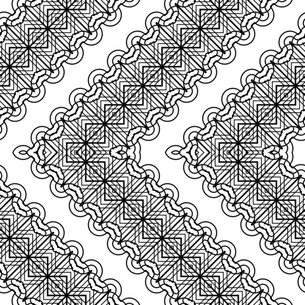 Diseño Sin Costuras Zigzag Patrón Decorativo Fondo Rejilla Monocromo Abstracto — Vector de stock