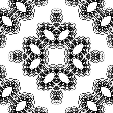Kusursuz dekoratif dantel desenli. Soyut elmas monokrom arka plan. Vektör sanatı