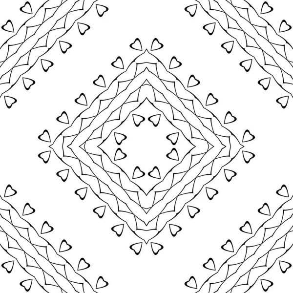 Дизайн Безшовного Декоративного Мереживного Візерунка Абстрактний Алмазний Монохромний Фон Векторне — стоковий вектор