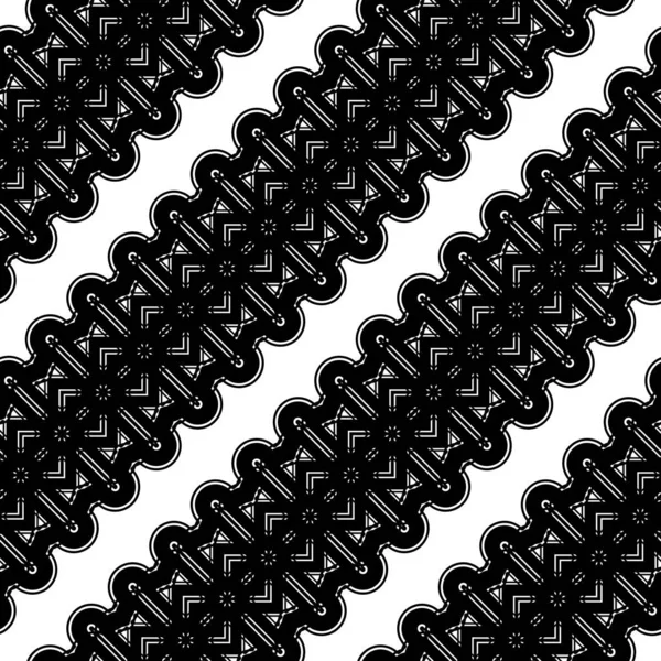 Diseño Patrón Decorativo Sin Costuras Fondo Encaje Monocromo Abstracto Arte — Archivo Imágenes Vectoriales