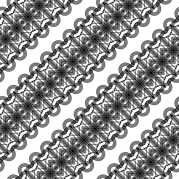 Diseño Patrón Decorativo Sin Costuras Fondo Encaje Monocromo Abstracto Arte — Vector de stock