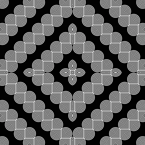 Diseño Inconsútil Patrón Decorativo Rejilla Monocromática Fondo Diamante Abstracto Arte — Vector de stock