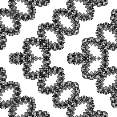 Kusursuz zigzag dekoratif desen tasarla. Soyut monokrom rendeleme arka planı. Vektör sanatı