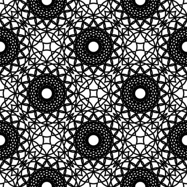 Dekoratif desenli tasarım. Soyut monokrom dantelli arka plan. Vektör sanatı