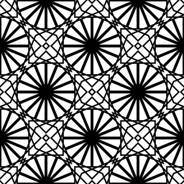 Dekoratif desenli tasarım. Soyut monokrom dantelli arka plan. Vektör sanatı