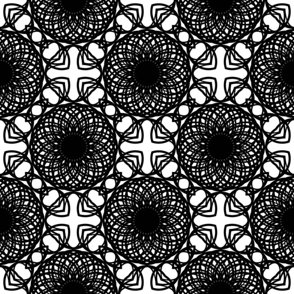 Diseño Patrón Decorativo Sin Costuras Fondo Encaje Monocromo Abstracto Arte — Vector de stock