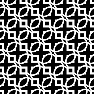 Kusursuz ızgara deseni tasarla. Soyut monokrom dantelli arka plan. Vektör sanatı