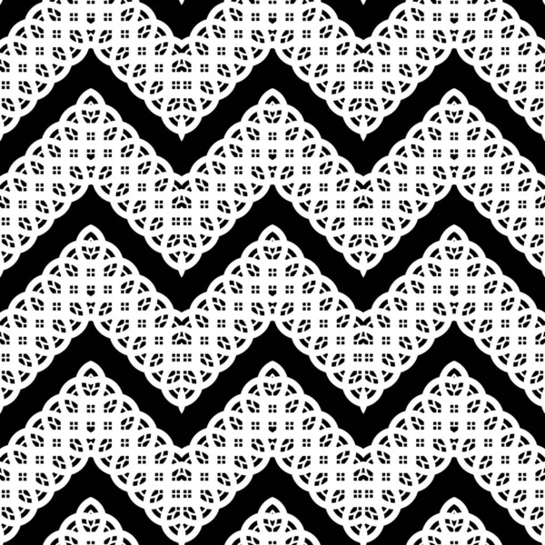 Ontwerp Naadloos Monochrome Rooster Zigzag Patroon Abstracte Achtergrond Vectorkunst — Stockvector
