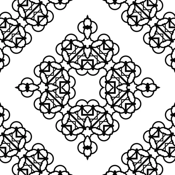 Дизайн Бесшовные Декоративные Кружева Узор Абстрактный Алмазный Монохромный Фон Векторное — стоковый вектор