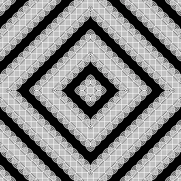 Kusursuz monokrom zigzag dekoratif desen tasarla. Soyut elmas arkaplan. Vektör sanatı