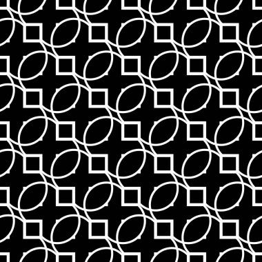 Kusursuz ızgara deseni tasarla. Soyut monokrom dantelli arka plan. Vektör sanatı