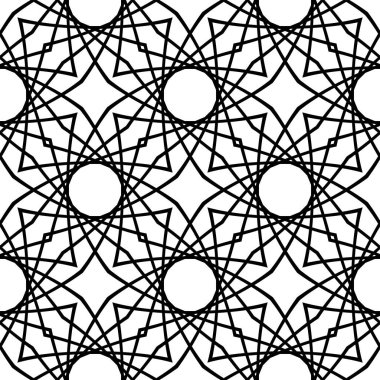 Dekoratif desenli tasarım. Soyut monokrom dantelli arka plan. Vektör sanatı