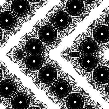 Kusursuz zigzag dekoratif desen tasarla. Soyut monokrom rendeleme arka planı. Vektör sanatı