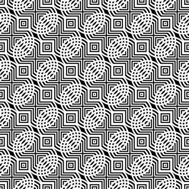 Kusursuz ızgara deseni tasarla. Soyut monokrom dantelli arka plan. Vektör sanatı