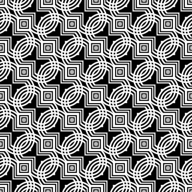 Kusursuz ızgara deseni tasarla. Soyut monokrom dantelli arka plan. Vektör sanatı