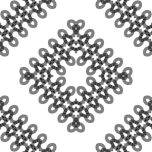 Designa Sömlösa Dekorativa Spetsmönster Abstrakt Diamant Monokrom Bakgrund Vektorkonst — Stock vektor