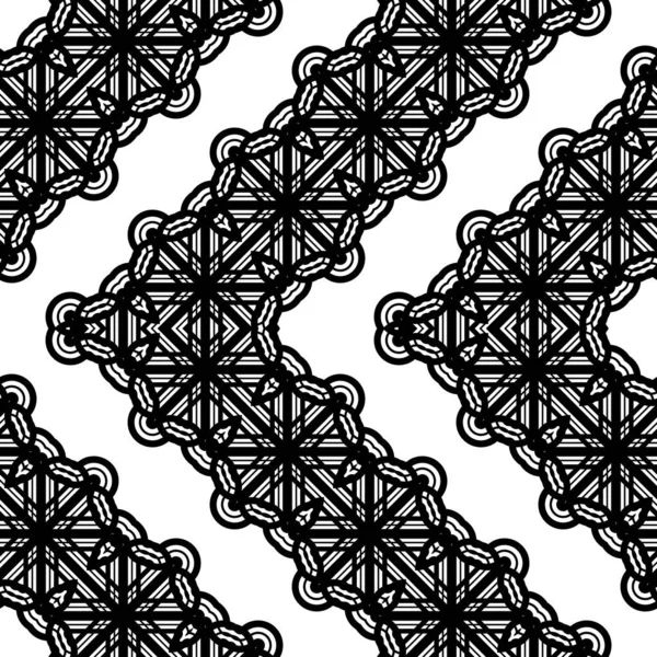Ontwerp Naadloos Zigzag Decoratief Patroon Abstracte Monochrome Roosterachtergrond Vectorkunst — Stockvector
