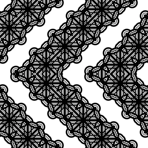 Design Motif Décoratif Zigzag Sans Couture Fond Grille Monochrome Abstrait — Image vectorielle