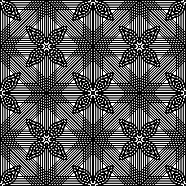 Design Seamless Monochrome Grating Pattern Abstract Decorative Background Vector Art — Stock Vector