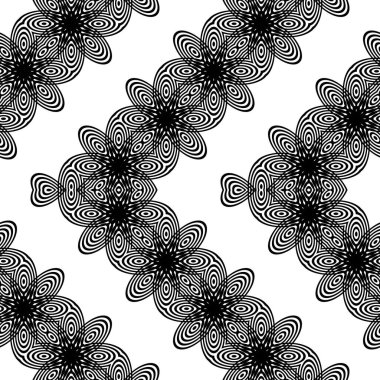 Kusursuz zigzag dekoratif desen tasarla. Soyut monokrom rendeleme arka planı. Vektör sanatı