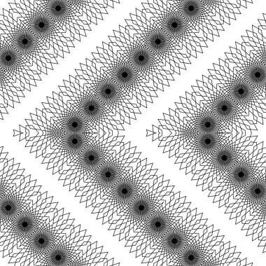Kusursuz zigzag dekoratif desen tasarla. Soyut monokrom rendeleme arka planı. Vektör sanatı