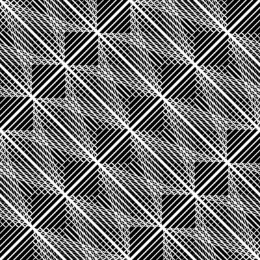 Kusursuz ızgara deseni tasarla. Soyut monokrom dantelli arka plan. Vektör sanatı