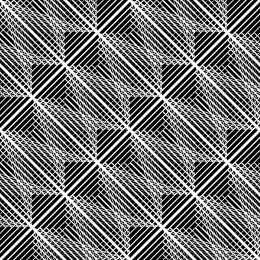 Kusursuz ızgara deseni tasarla. Soyut monokrom dantelli arka plan. Vektör sanatı