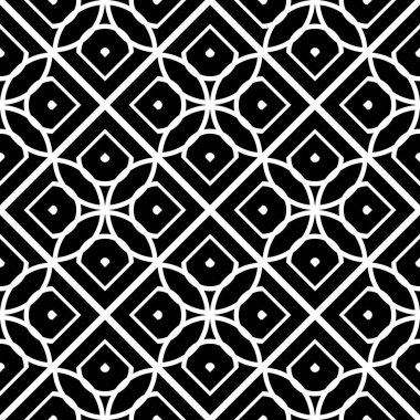 Kusursuz geometrik desen tasarla. Soyut monokrom rendeleme arka planı. Vektör sanatı