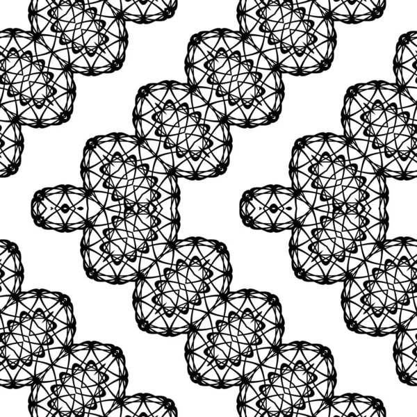 Diseño Sin Costuras Zigzag Patrón Decorativo Fondo Rejilla Monocromo Abstracto — Archivo Imágenes Vectoriales