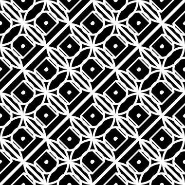 Kusursuz geometrik desen tasarla. Soyut monokrom rendeleme arka planı. Vektör sanatı