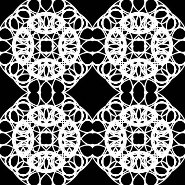 Dekoratif desenli tasarım. Soyut monokrom dantelli arka plan. Vektör sanatı