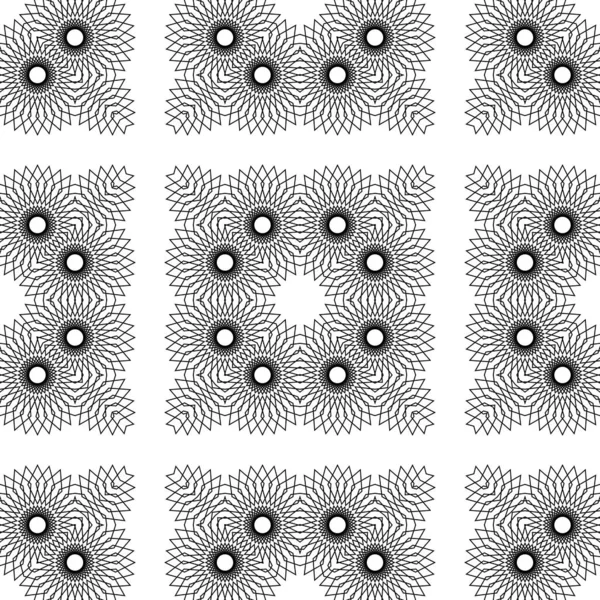 Diseño Sin Costuras Patrón Encaje Decorativo Fondo Cuadrado Abstracto Monocromo — Archivo Imágenes Vectoriales