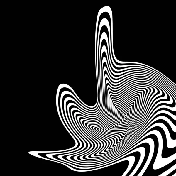Design Monocromatico Stripy Illusione Sfondo Sullo Sfondo Astratto Illustrazione Vettoriale — Vettoriale Stock